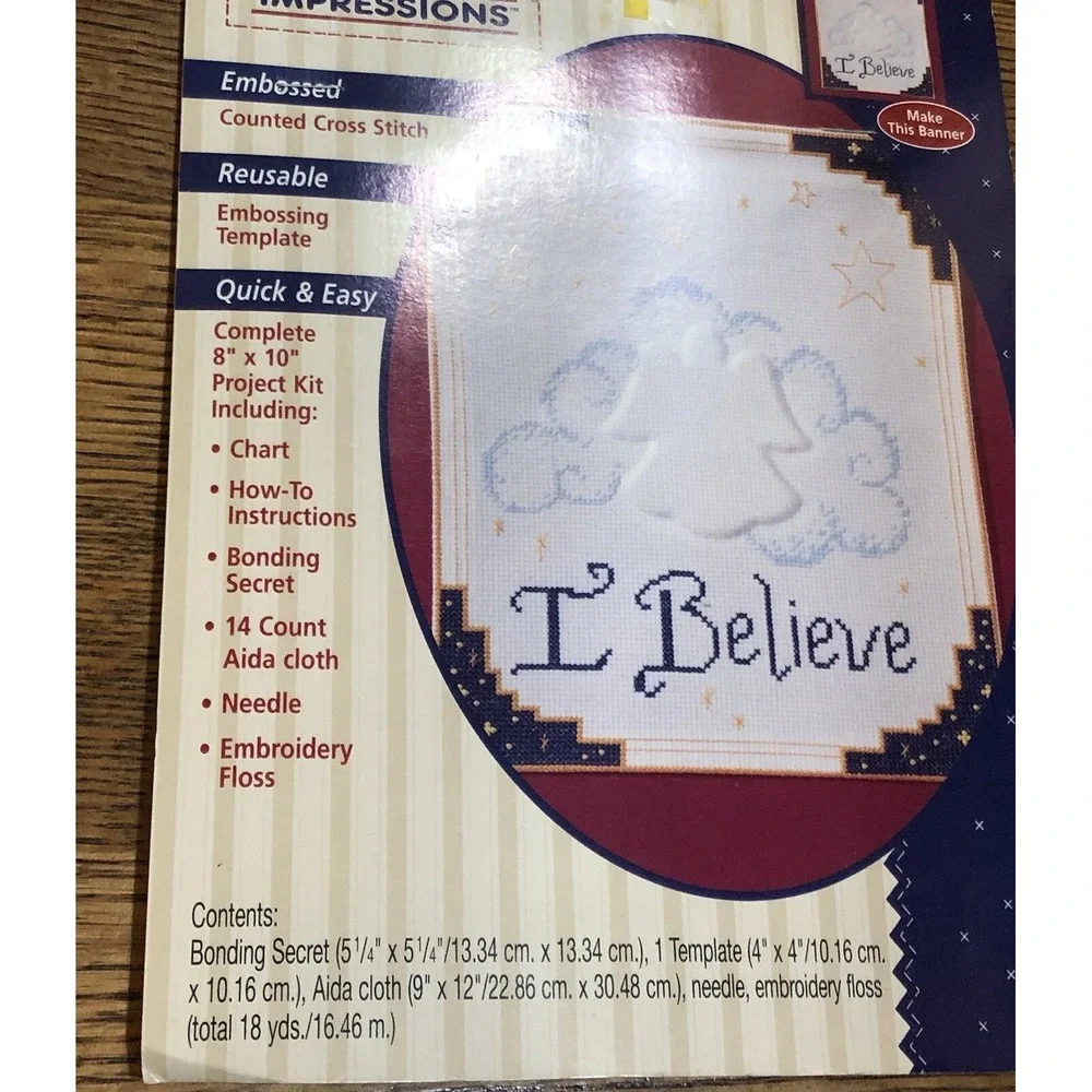 Plaid‎ Stitched Impressions I Believe Counted Cross Stitch Kit #21855 Christian